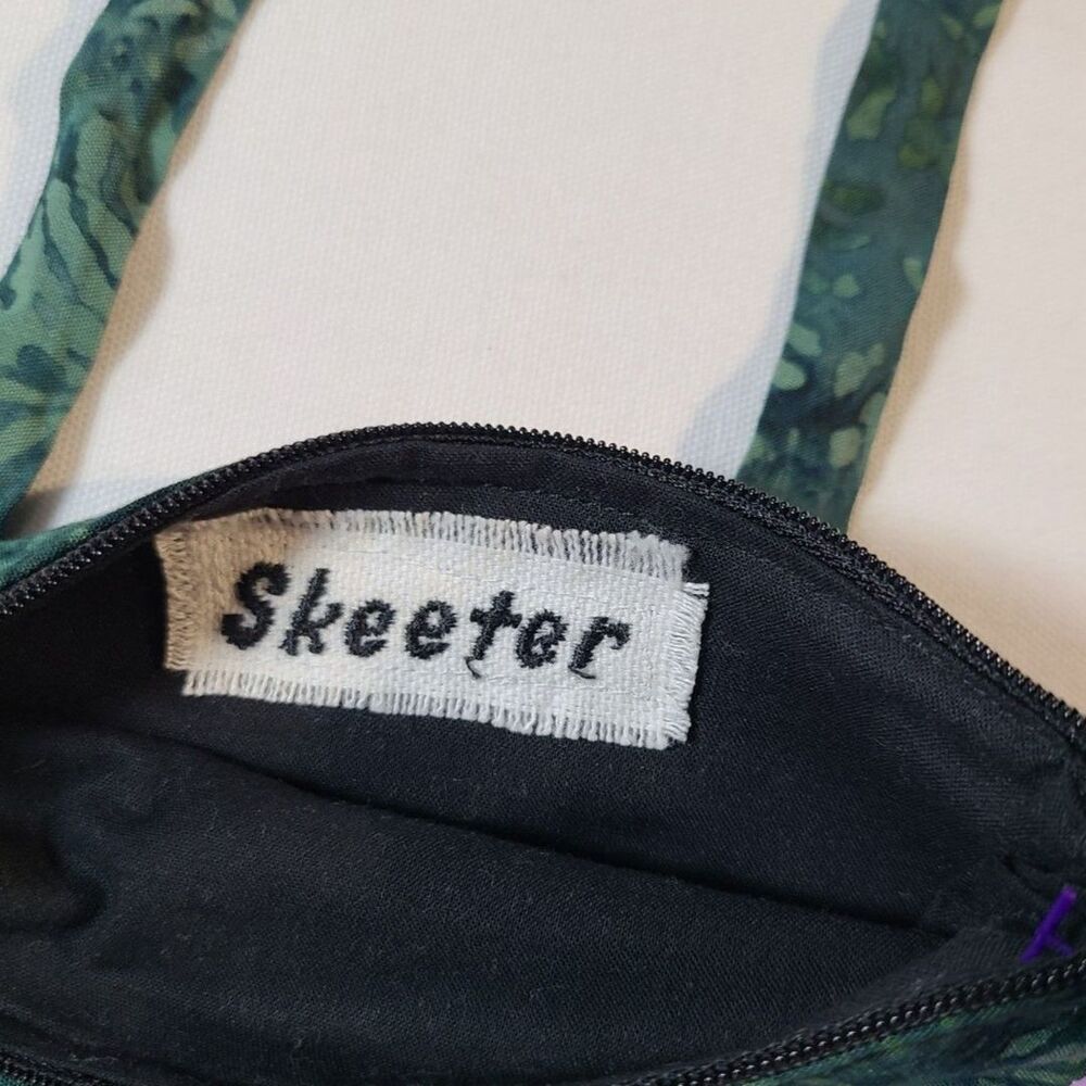 Skeeter Green Fern Leaf Cotton Crossbody Small Phone Travel Festival Bag - Picture 3 of 7